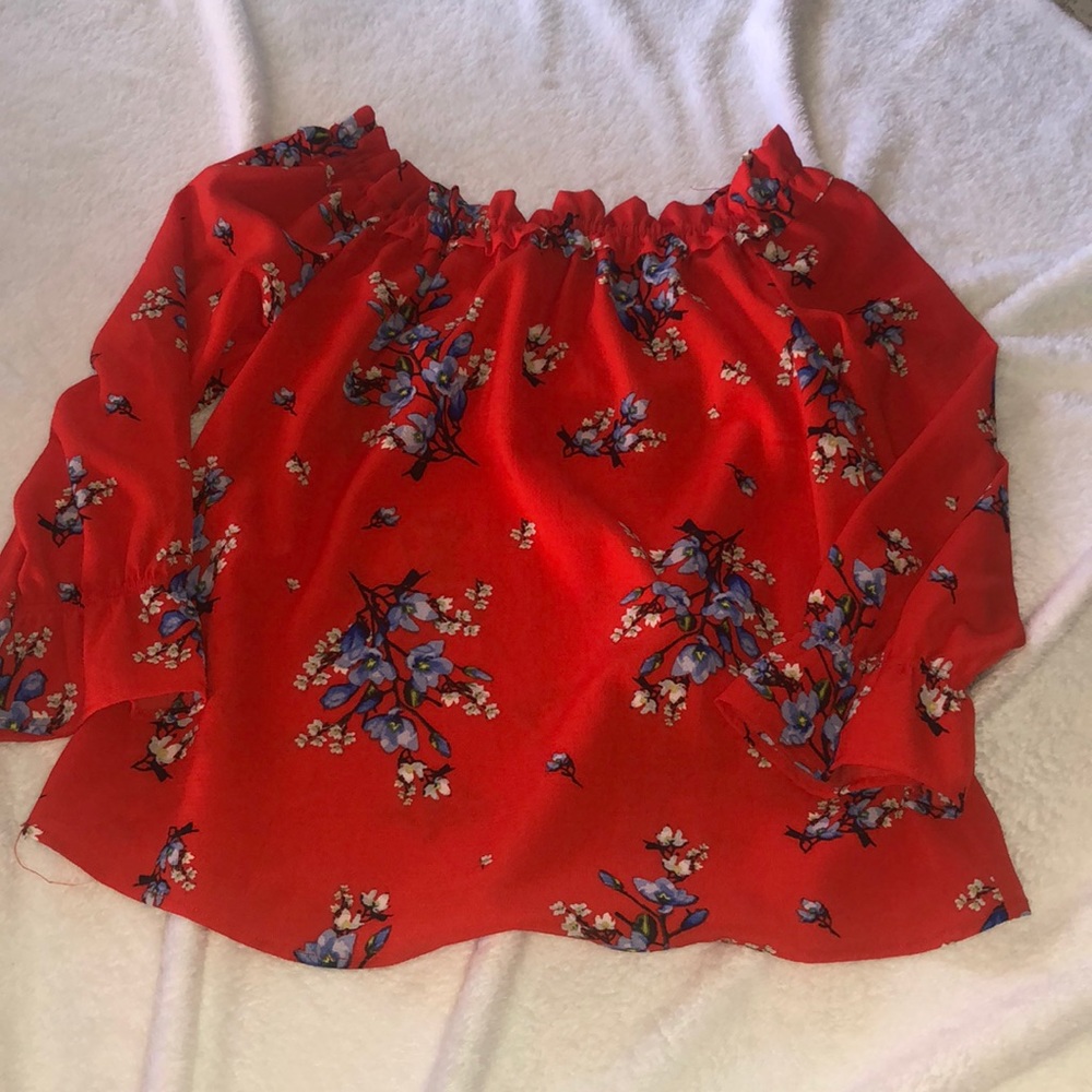 Red off the shoulder top